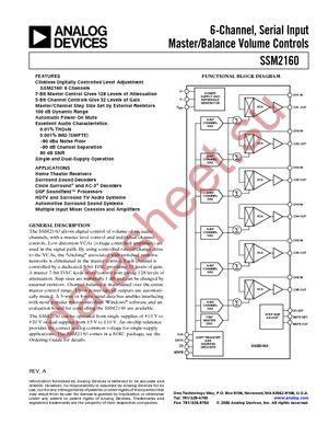 SSM2160SZ-REEL datasheet  